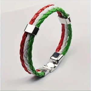 NEW Italy Italian Flag Sports Themed Bracelet PU Wristband